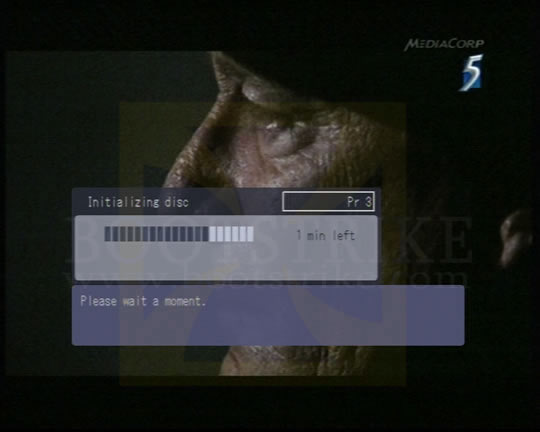 Progress of Initializing Disc