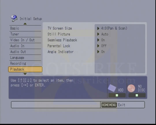Initial Setup Playback