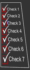 Checklist of items for the website